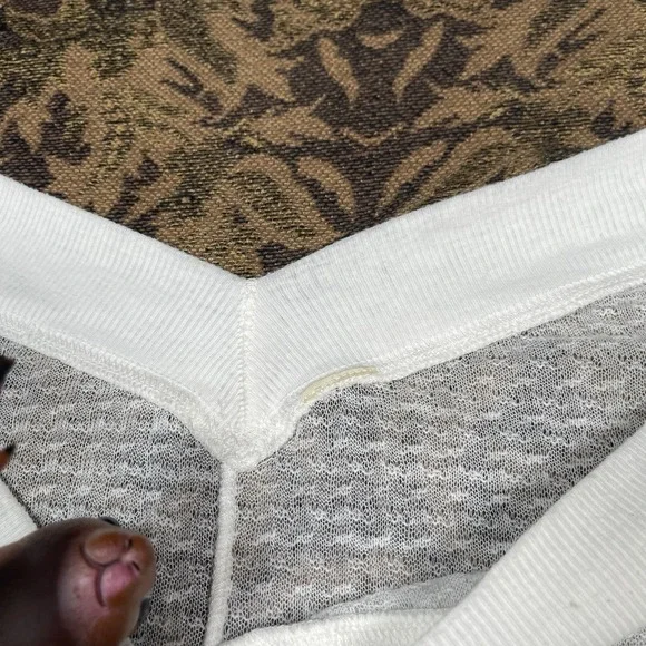 Free People Southside White Waffle Thermal Knit Top Size Large - Picture 3 of 9